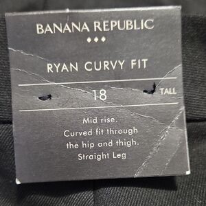 NEW WITH TAGS Banana Republic Ryan Curvy Fit 18T Women's Black Trousers
